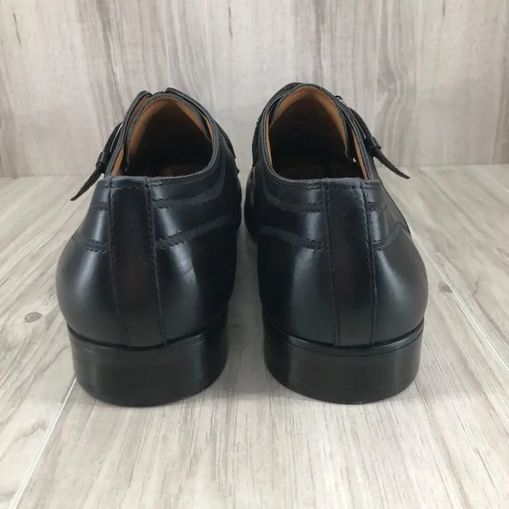 Steve Madden Shoes Mens 10.5 Covet Black Leather Buckle Strap Oxfords
